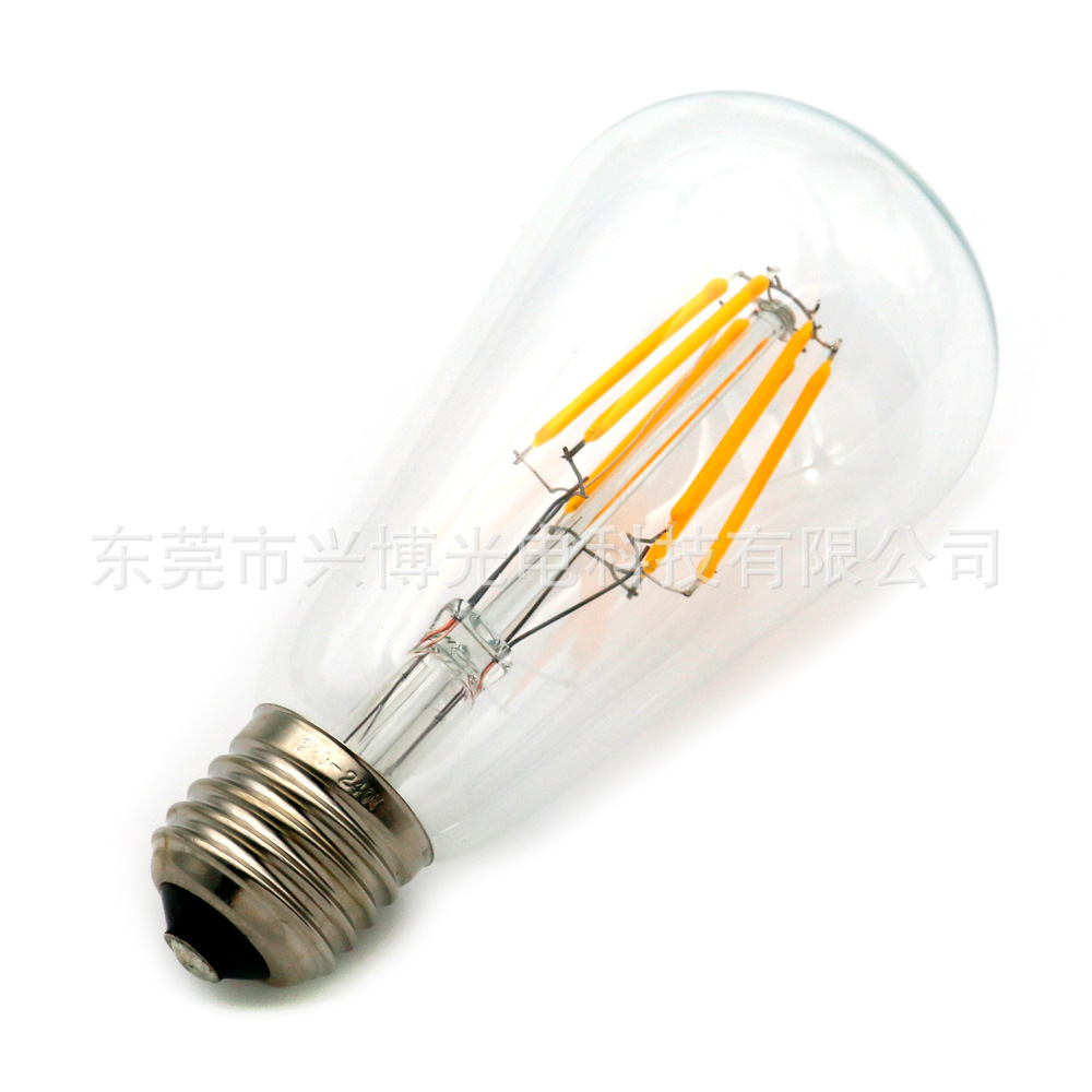 ST64 ST21 led lanterns, tea, gray, white, sandy, old Edison light bulb, 6W bubbles.