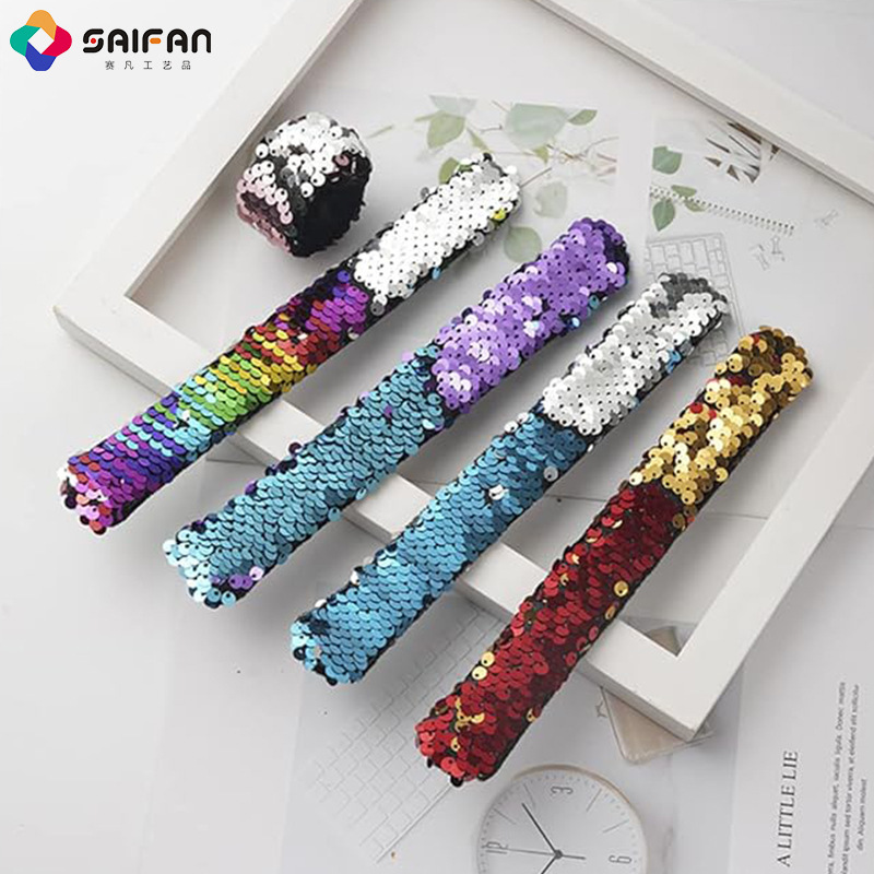 Cross-border Amazon Omega Cartoon double-coloured mermaid crack-and-blank bracelets with children's wholesaled wrists.