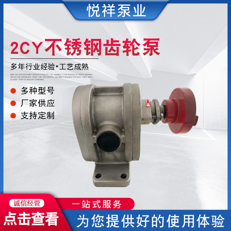 Factory 2CY gear pump stainless steel lubricating gear pump gear alloy 2CY gear pump