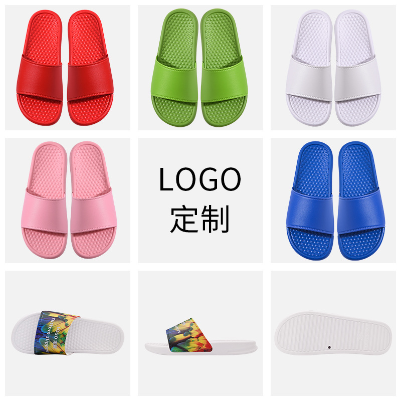 Nhà sản xuất mang dép tùy chỉnh phòng tắm giải trí tại nhà của Logo với một cái bóp cổ của một chiếc dép mát xa dưới đáy.