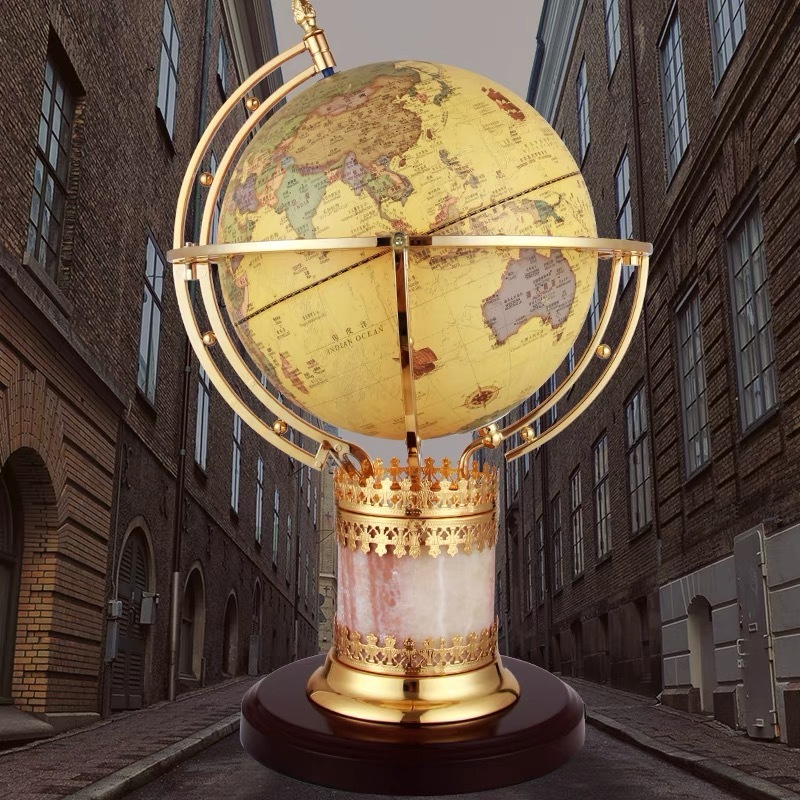 Goldenball Marble 7-colour light pole retrospect, Chinese-English-English Globe High Clearing Works Office.