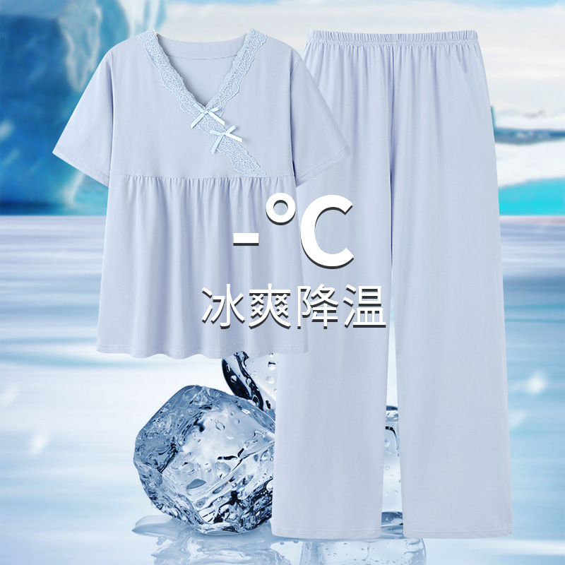 Mẹ của người trung niên, Modelle Pyjama, quần shorts mùa hè và quần shorts lên đến một bộ đồ nhà lớn, mỏng.