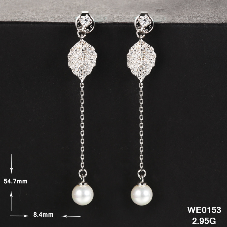 S925 Single Silver Pearl Earring Wholesor, a cross-border trans-border trans-border trans-frontier.