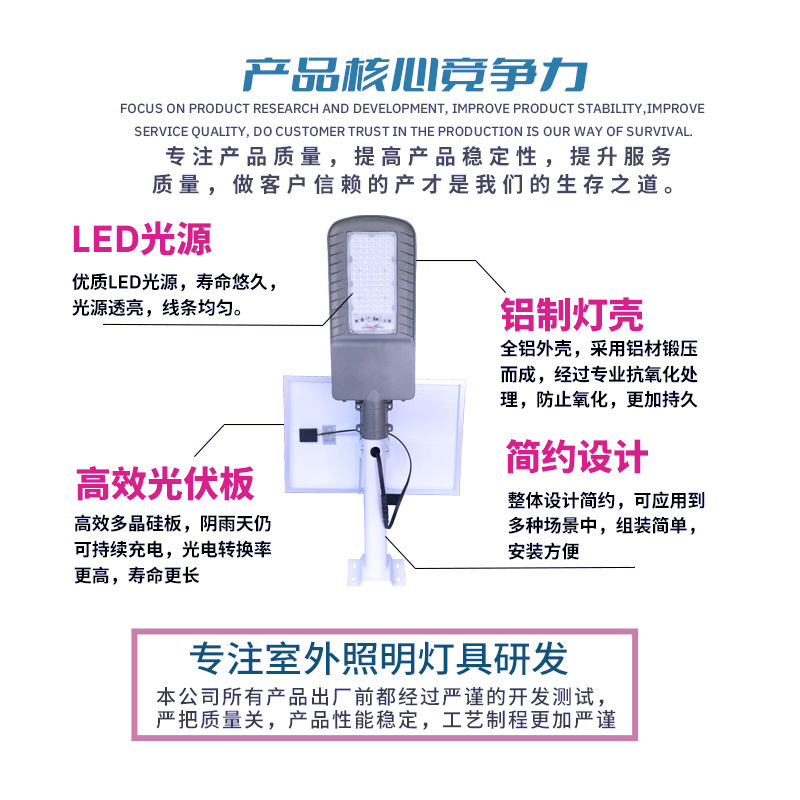 2023飞星太阳能一体灯新款农村路灯家用超亮庭院灯防水分体光伏灯