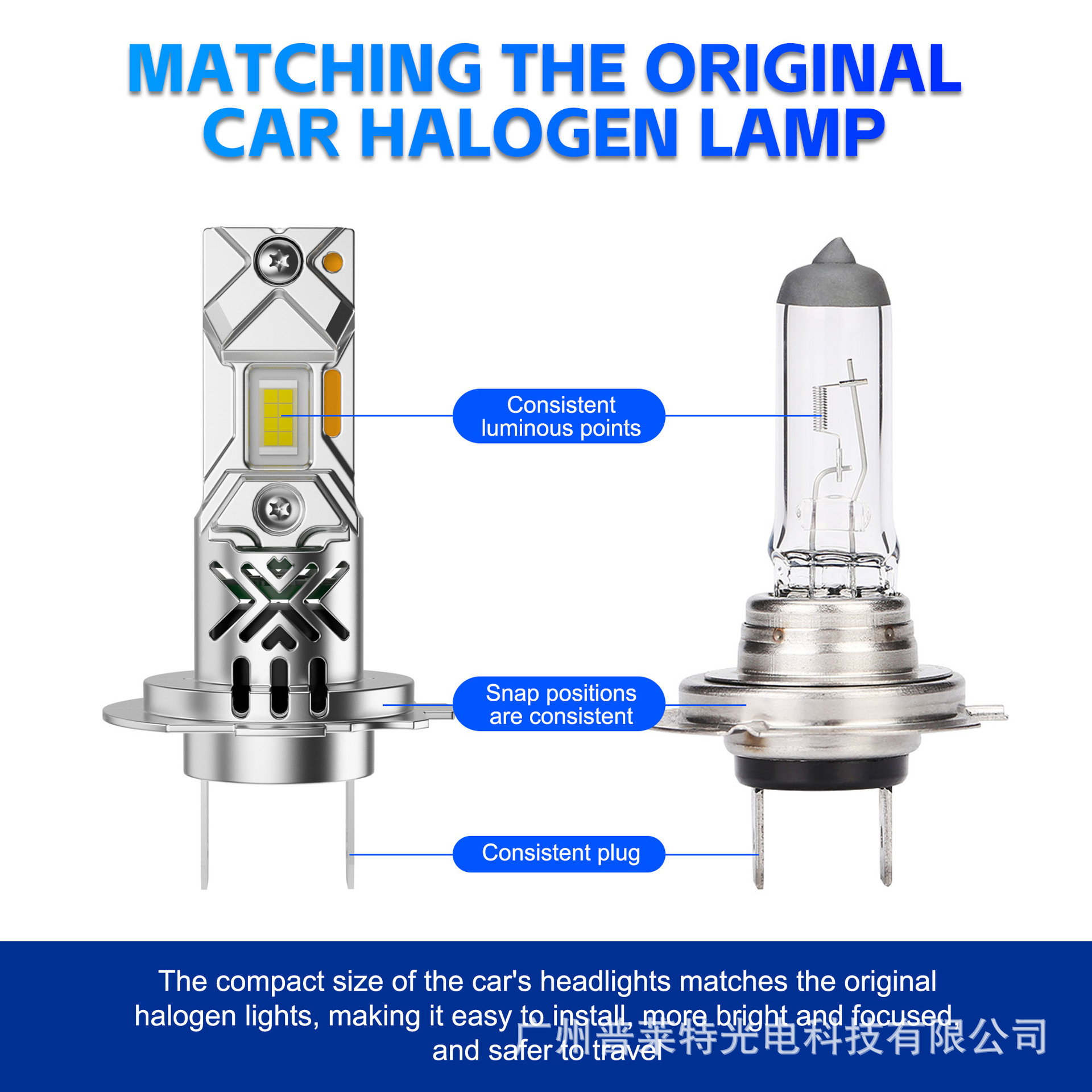 跨境新款汽车大灯LED灯小体积大功率铜管风扇led车灯汽车灯泡H1