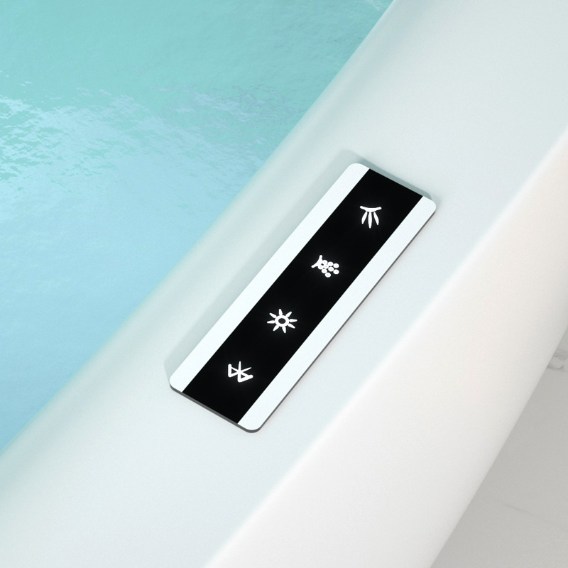 The Jacuzzi controller, the bluetooth panel for the clean-up, the touch tub controller.