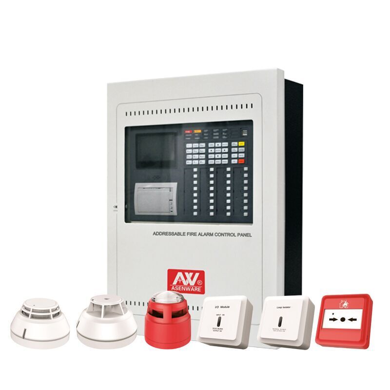 A searchable fire alarm series, smoke detectors, smoke sensors, wires, smart detectors.