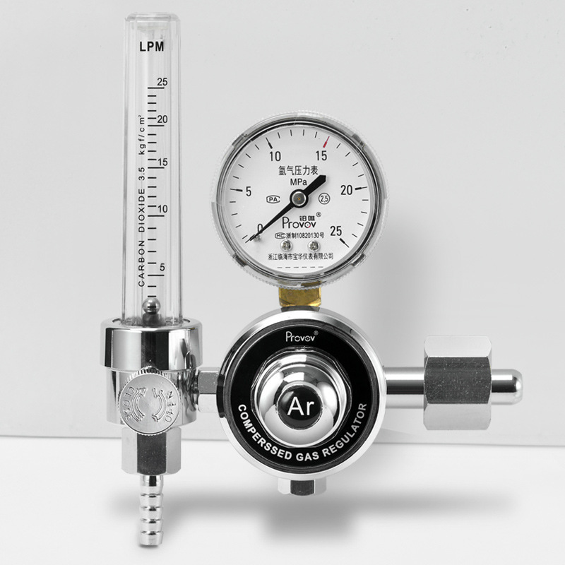 氩气减压阀l流量计YQAR-731L减压阀氩气钢瓶压力表双流量25L