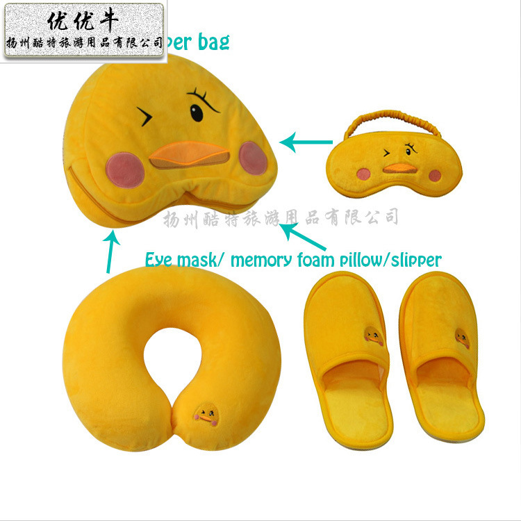 Three sets of portable travel, slow-back memory pillows, neck protection U-marp pillows,