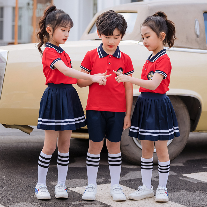 小學生校服幼兒園園服老師服裝六一表演服班服夏季短袖學院風套裝