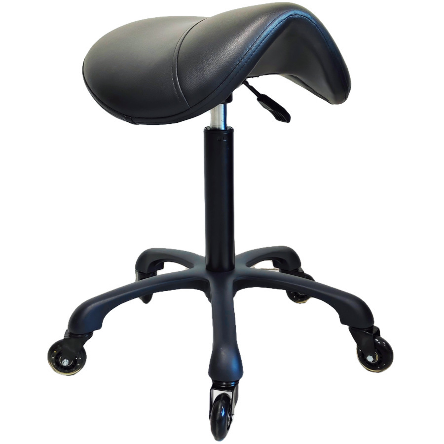 The orthopedic therapist, the ergonomic transfer chair, the dentist at the lab, rotated the office chair against blast.