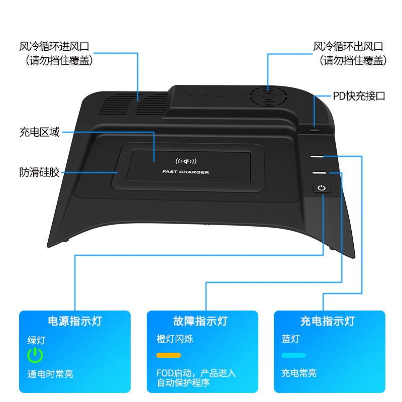 The vehicle-borne wireless charger applies to the Bekonco flag dedicated to wireless charger panels.