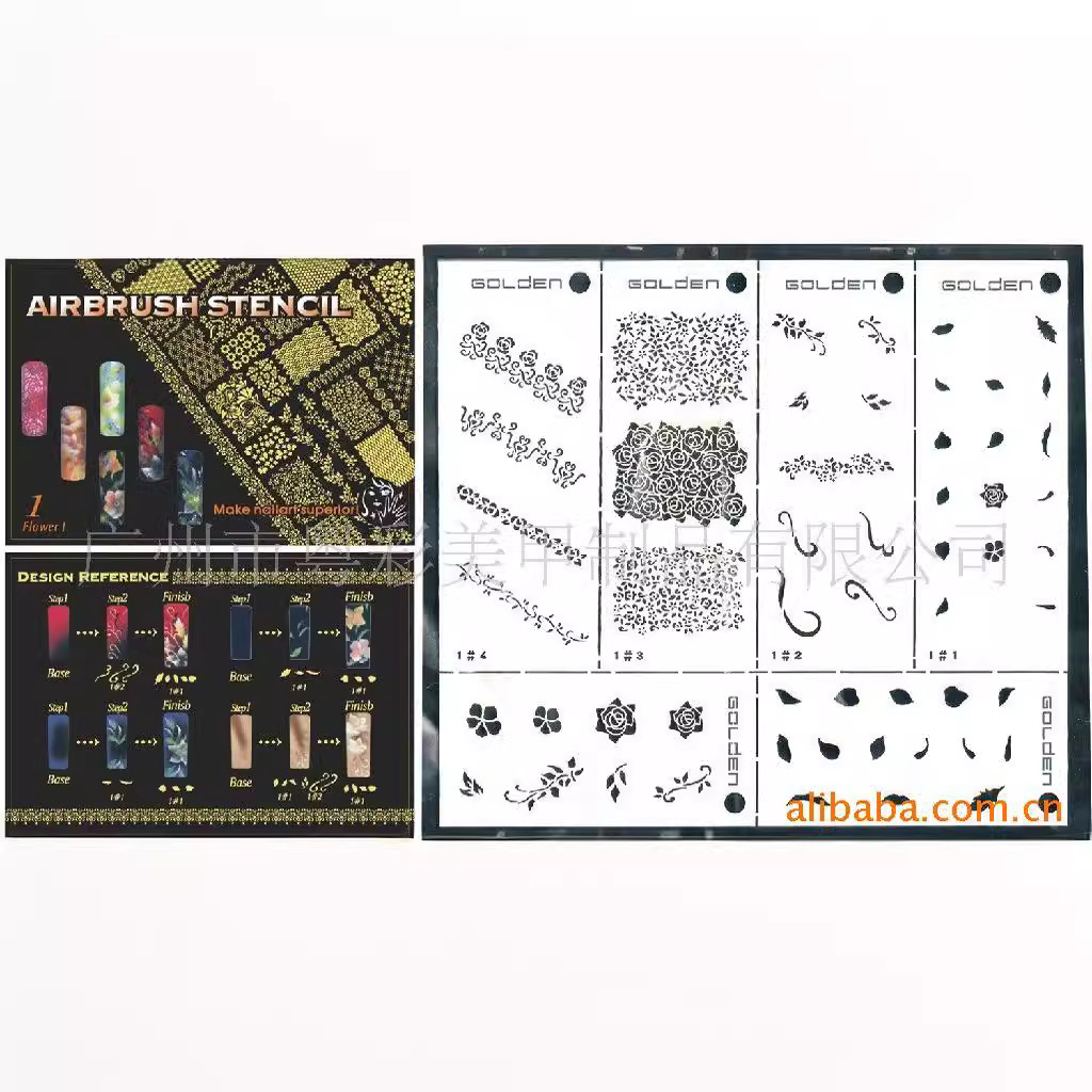 跨境新款美甲噴繪模 美甲用品 假指甲 鏤空噴繪模板