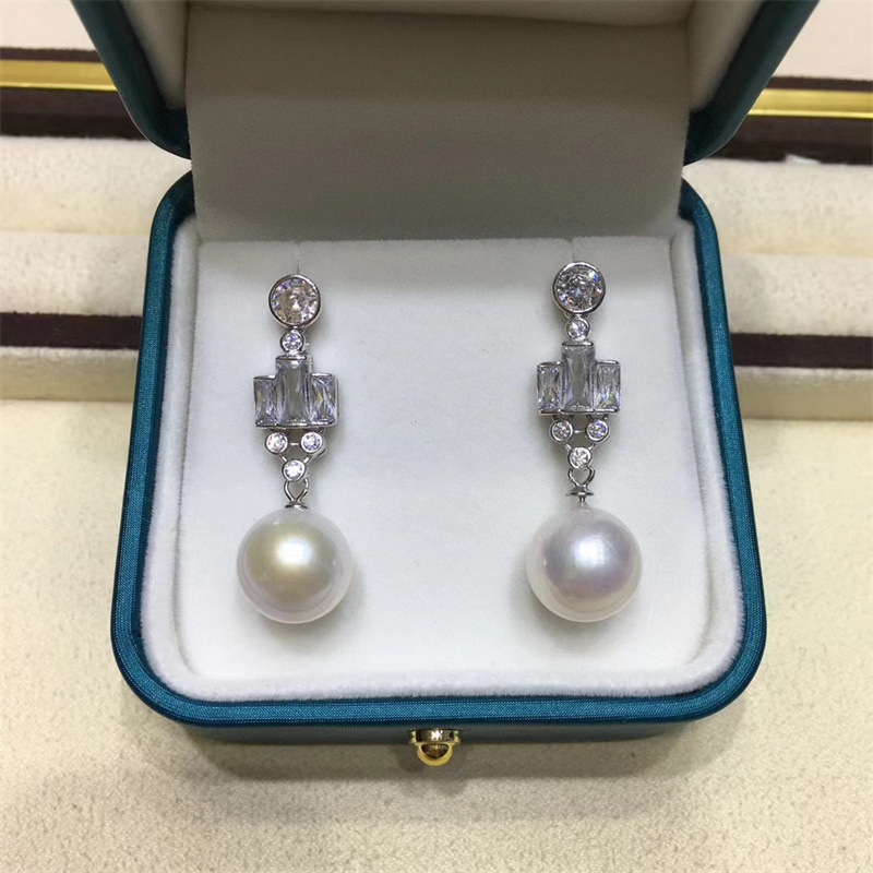 12-13 mm fresh water pearl Edisons 925 silver earrings slightly with growth mirrors