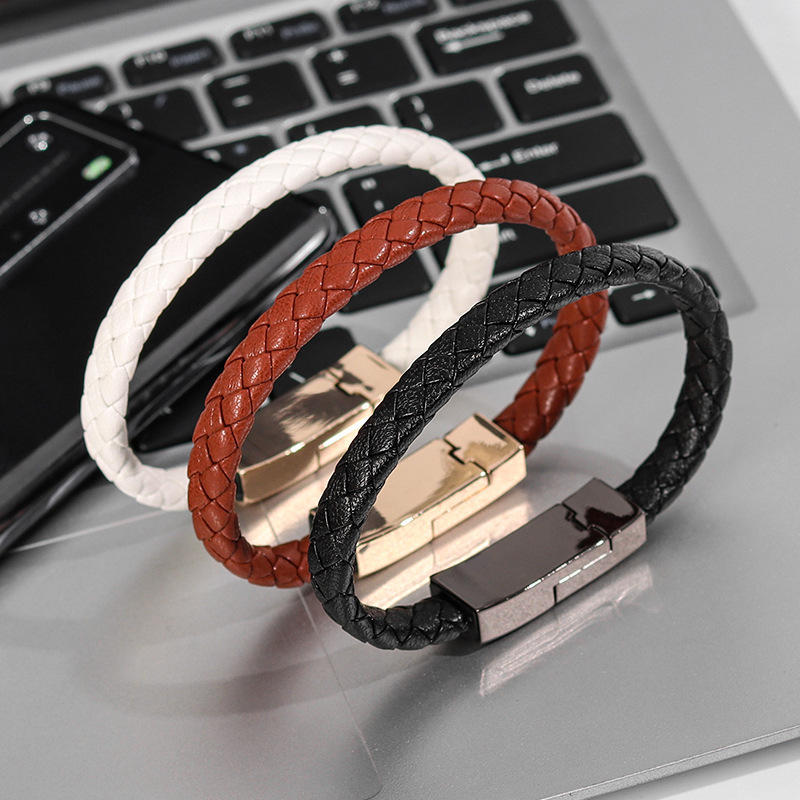 1pc usb charging bracelet cable fashion double braid