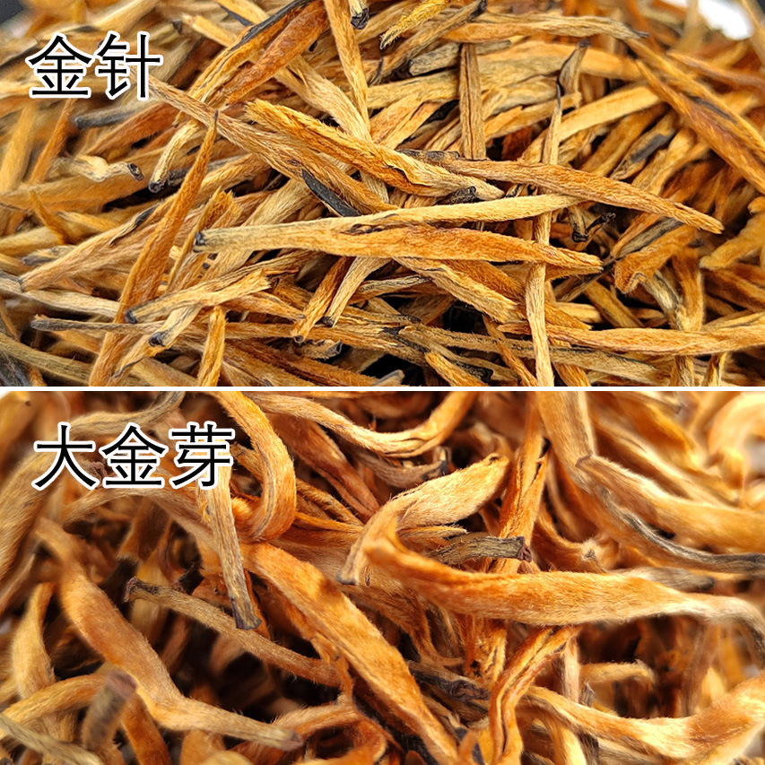Trà đỏ của Yunnan, rám nắng rám nắng, những chồi vàng, những thỏi vàng, 500g và sự phân phối hàng loạt từ nhà máy trà và trà đỏ.