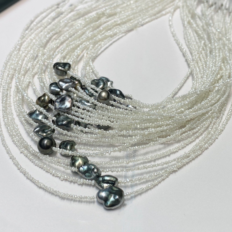 Seawater pearls, White Creek, Keshi necklaces, stylish, 100-strength chain, half-manufacturing.