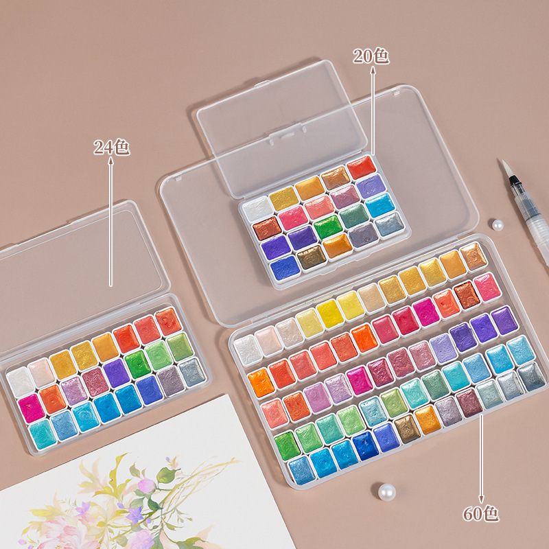 DIY for cross-border metal-coloured solid painting art for 60 colours of portable bead paint