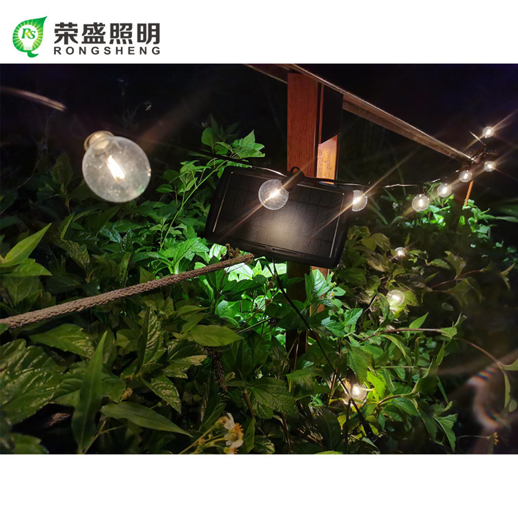 LED Outdoor waterproof plastic shell 8 decorative lamp chain, G40 solar light chain button, Amazon