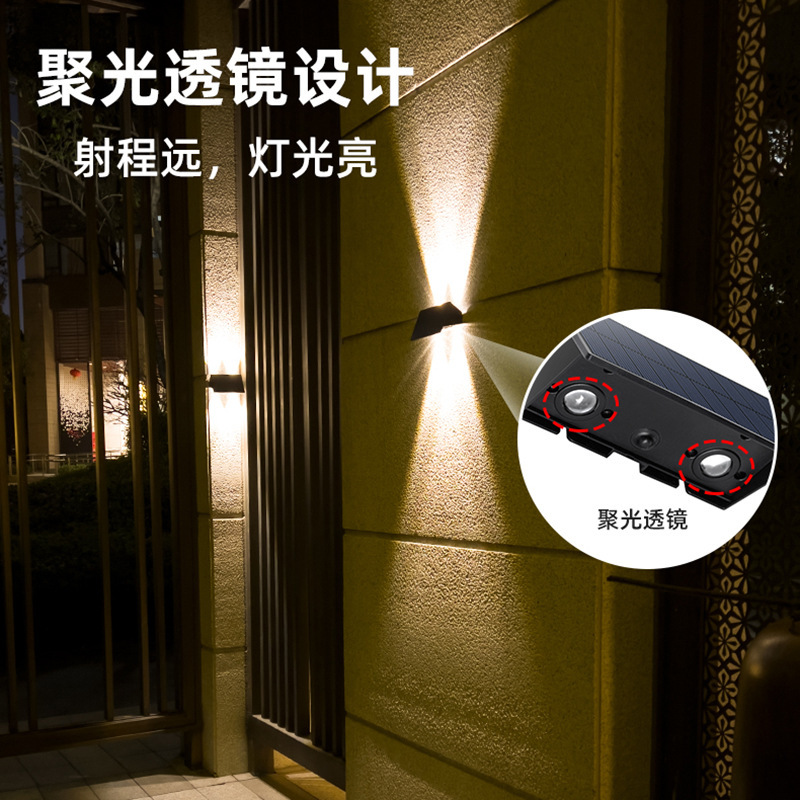 Customizing cross-border solar wall lamp outdoors with waterproof faucets and luminous courtyard lights on the wall