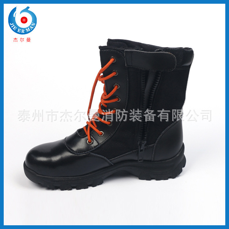 Sliding protection from puncture foot-protected cattle boots, heat-proof fireman rescue boots.