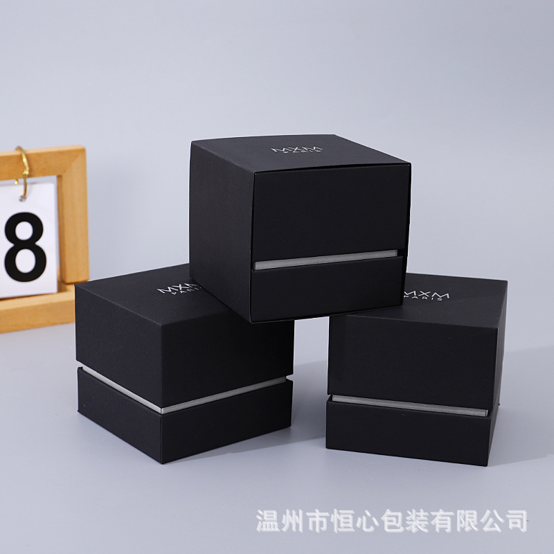 Black gift pack printing logo customized wristwatch, paper-packing boxes for wholesale products in urban paper