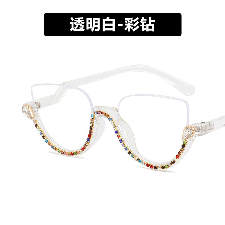 Foreign trade resin optical anti-blue mirrors Ms. Transparent diamond-drive glasses