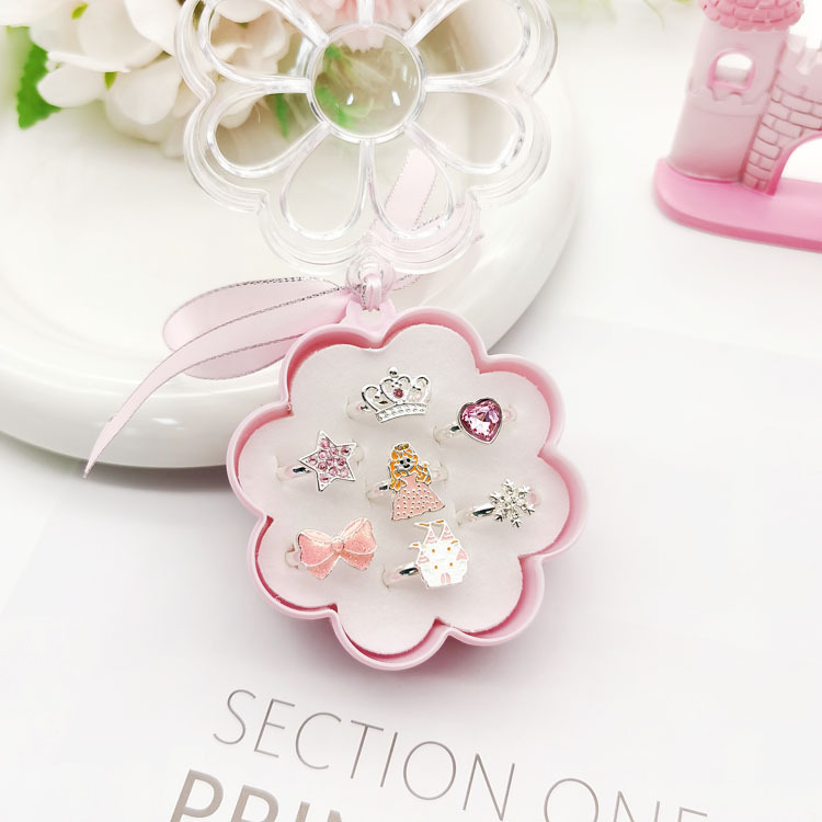 The cute princess of the new children's alloy-drop ring can regulate the ring for girls' presents.