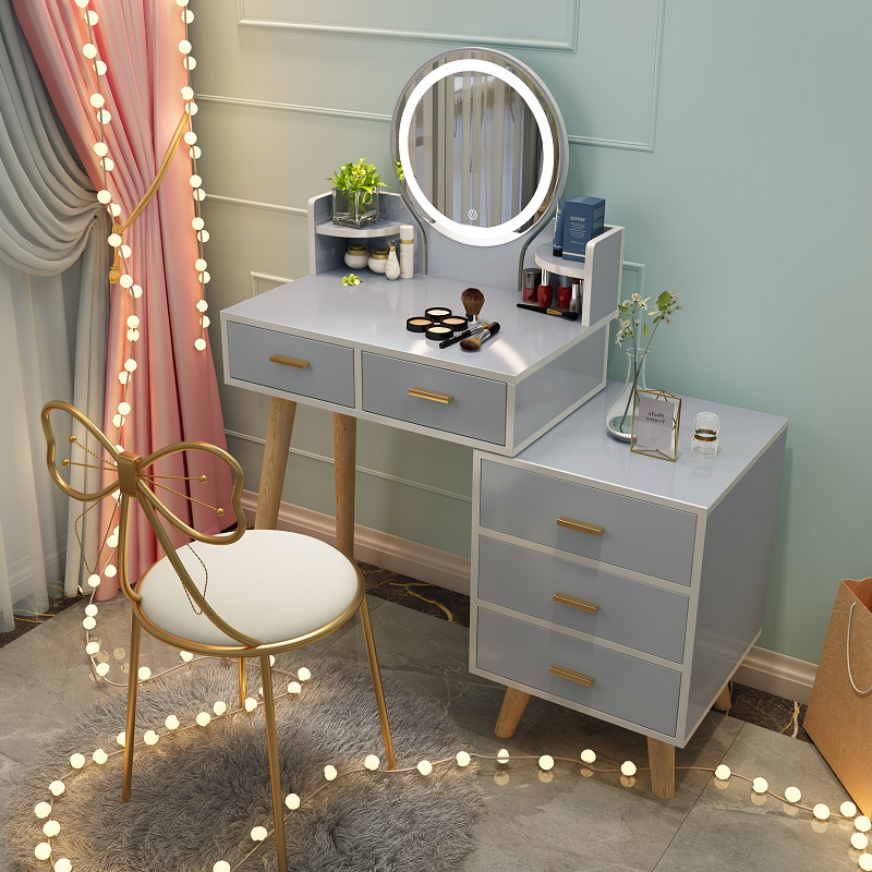 Nordino dresser net Redins Small Cosmetic Bed, modern and simple collection cabinet, with lights.