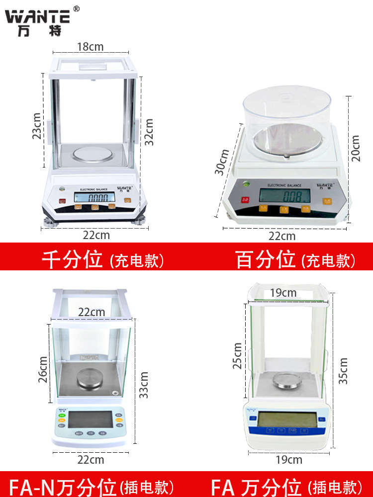 高精度实验室电子分析天平万分千分之一0.0001g精密秤0.1mg毫克称