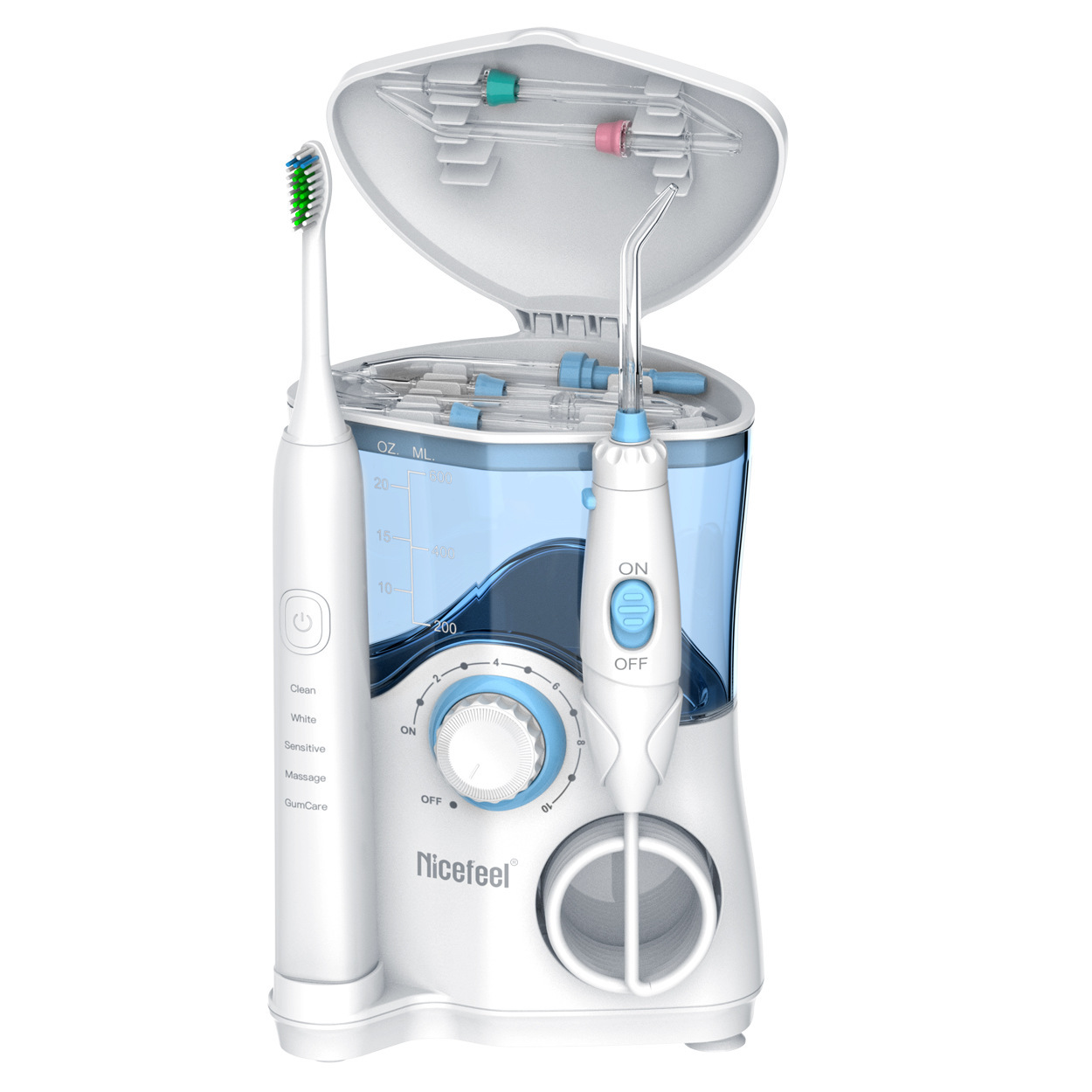 Niffelnicefeel desktop electric toothbrush, two times a toothwasher, large capacity.