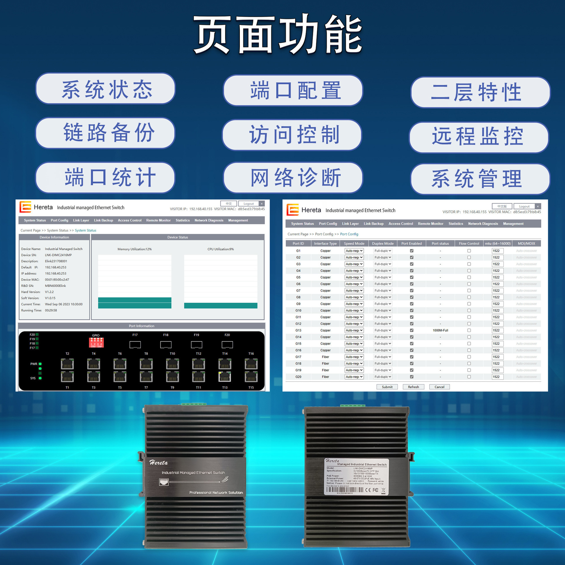 Industrial Level 2 management 4-ray 16 Ethernet PoE switch, WEB managementsfp transceiver