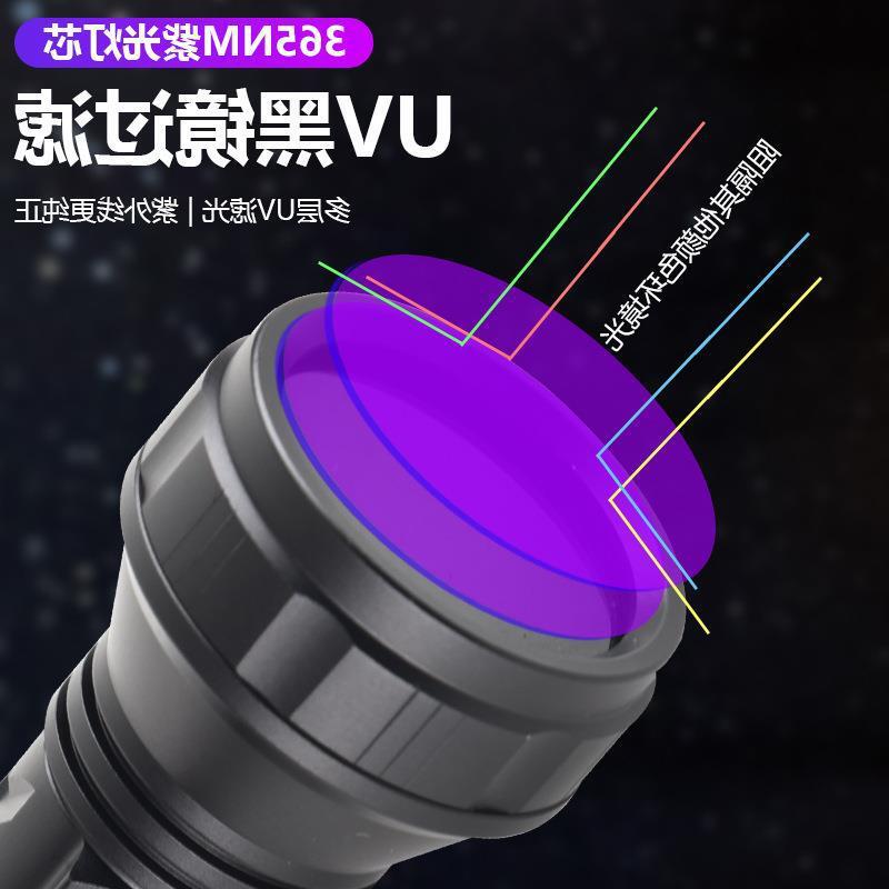 Cross-border new 365NM UV identification aluminum alloy light flashlights Type-c charge