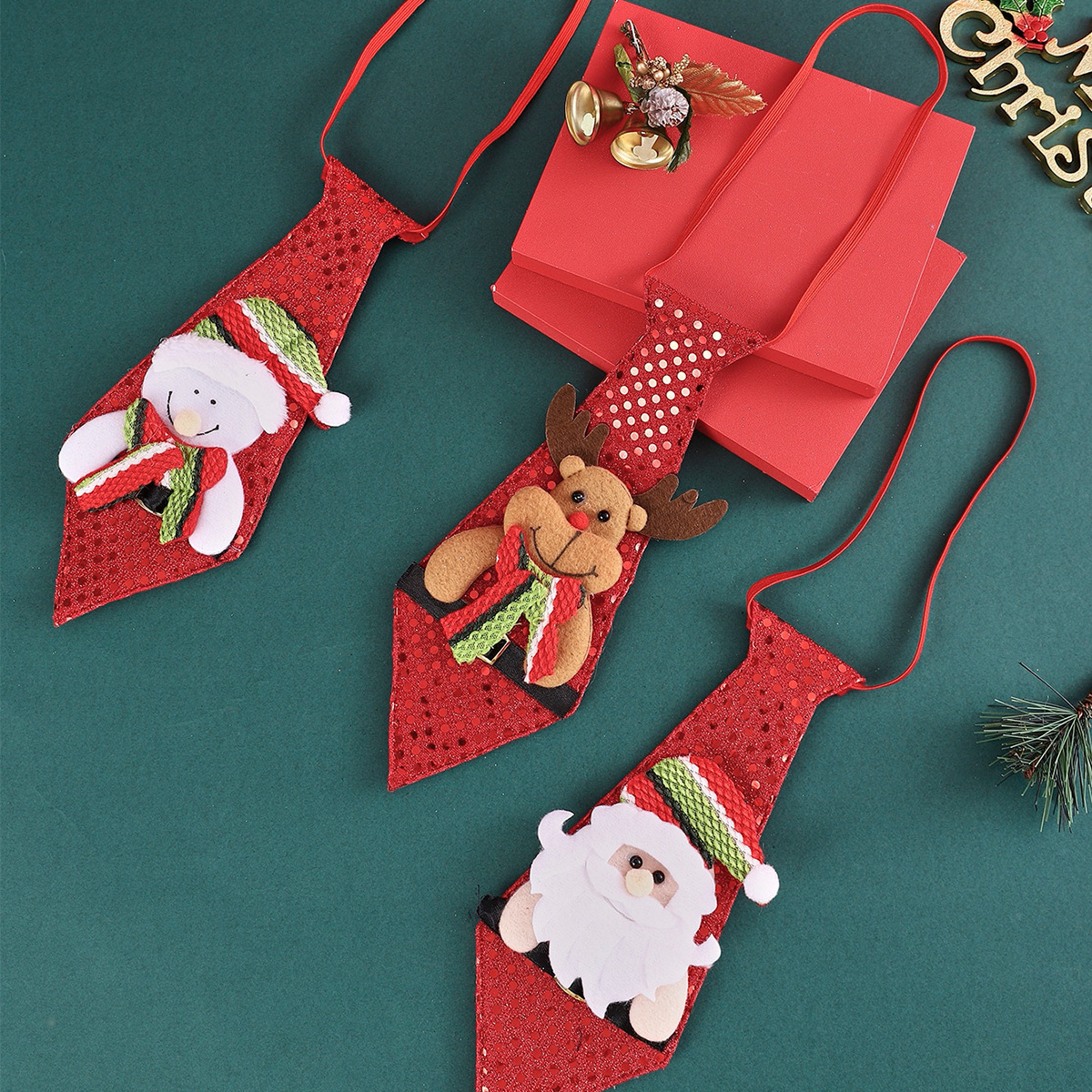 Christmas decorations for Santa Claus snowy moose with an adult child creative gift tie