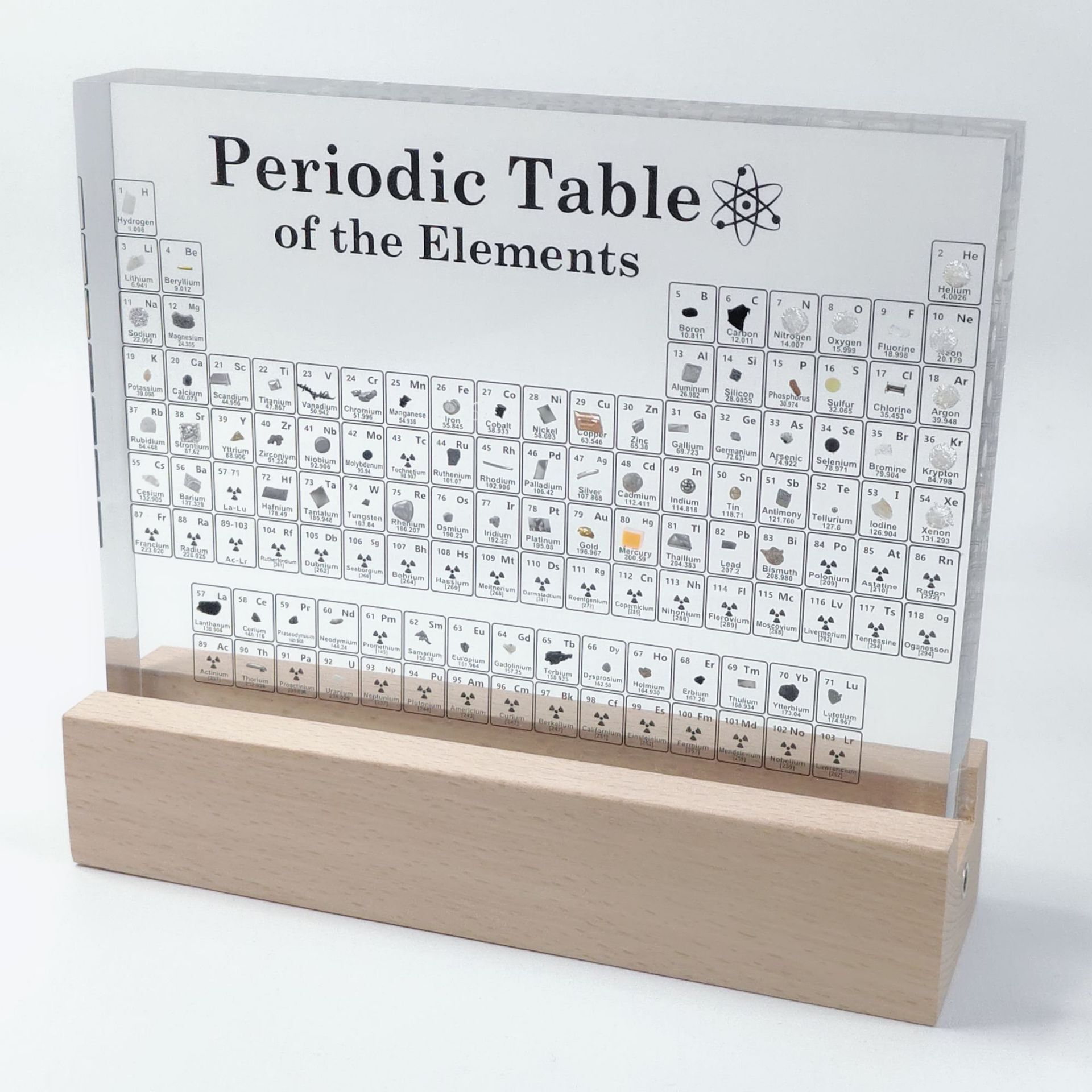 A periodic placement of specimen chemical elements in a table of 83 real elements