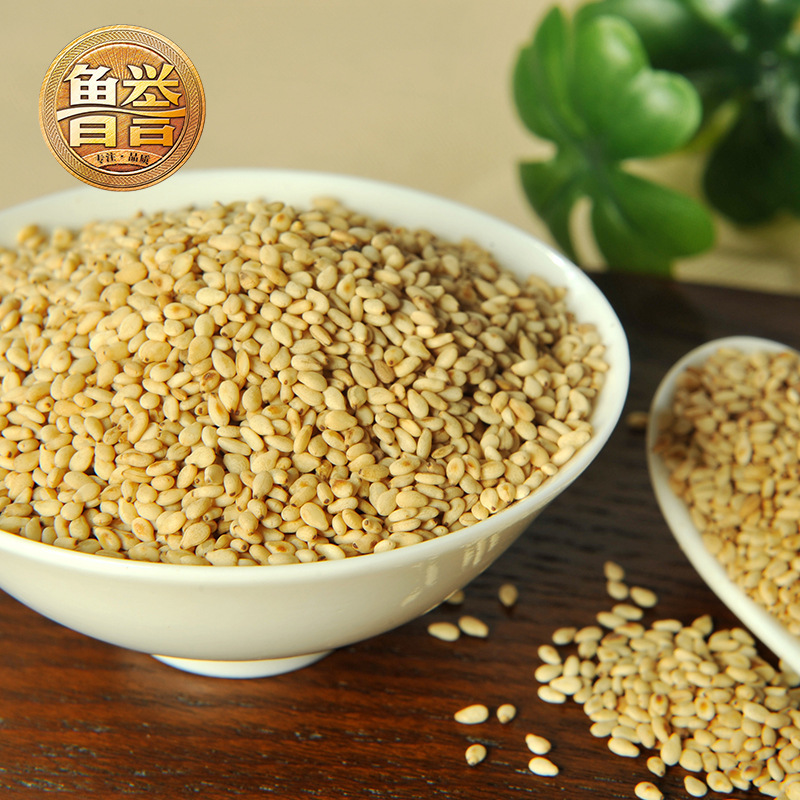 It's made of white sesame.