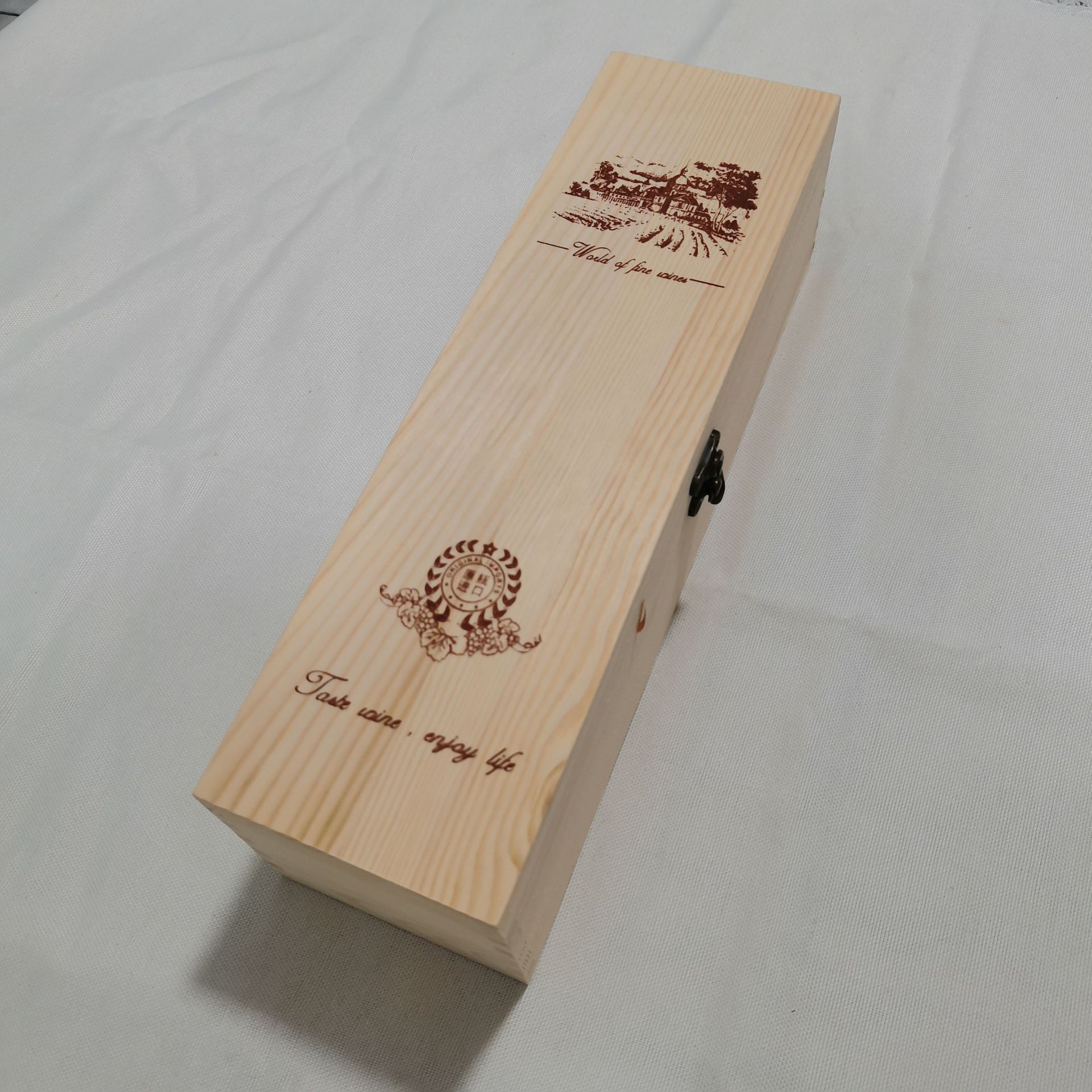 Supply, wine box, wine box, wood spill box, high-end wine box, stork, single bottled wine box, one bottle.