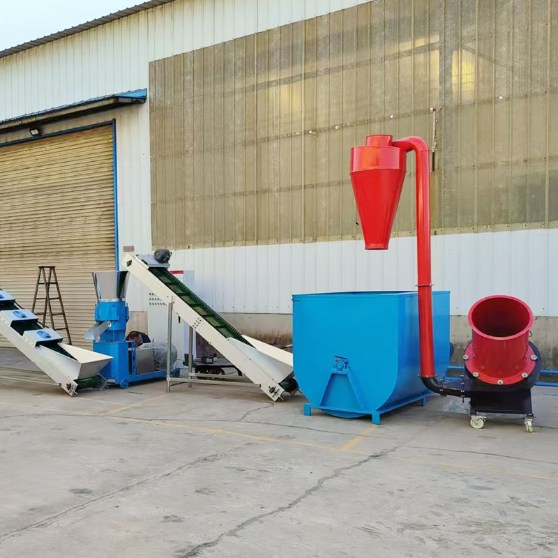 Particle feed production line grass shredder with mixer and feed granule machine with cooler and packaging machine