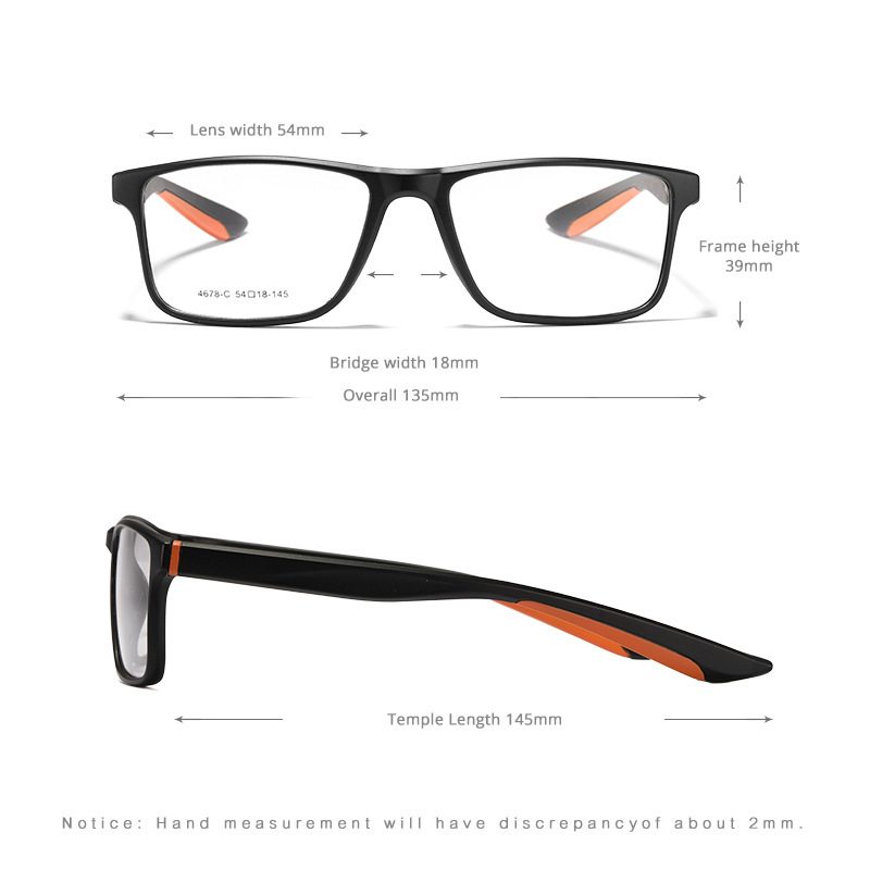 Wholesale new male and female black glasses TR90 short-sighted lenses for students KD4678C