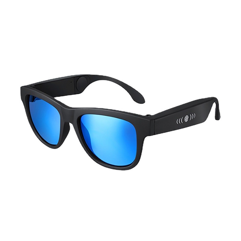 Voice-to-phone music volume-to-moment control operation of a blue-tooth audio glasses sunglass