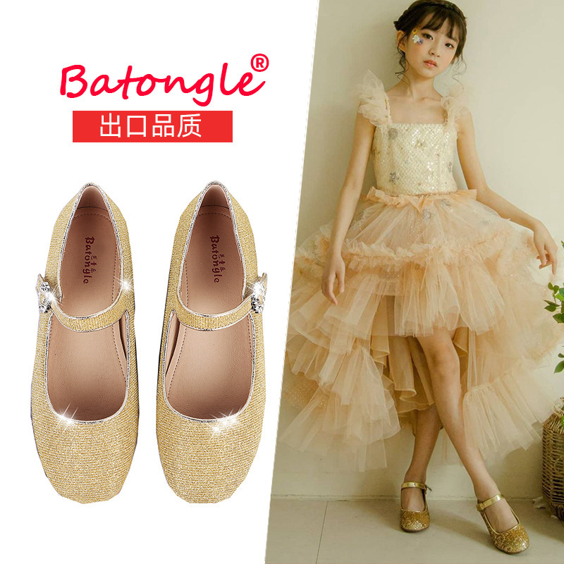 Công chúa giày nữ hoàng 2024 mùa xuân Hàn Quốc và mùa thu Sender Lighted Baby Crystal Baby Giày trẻ con