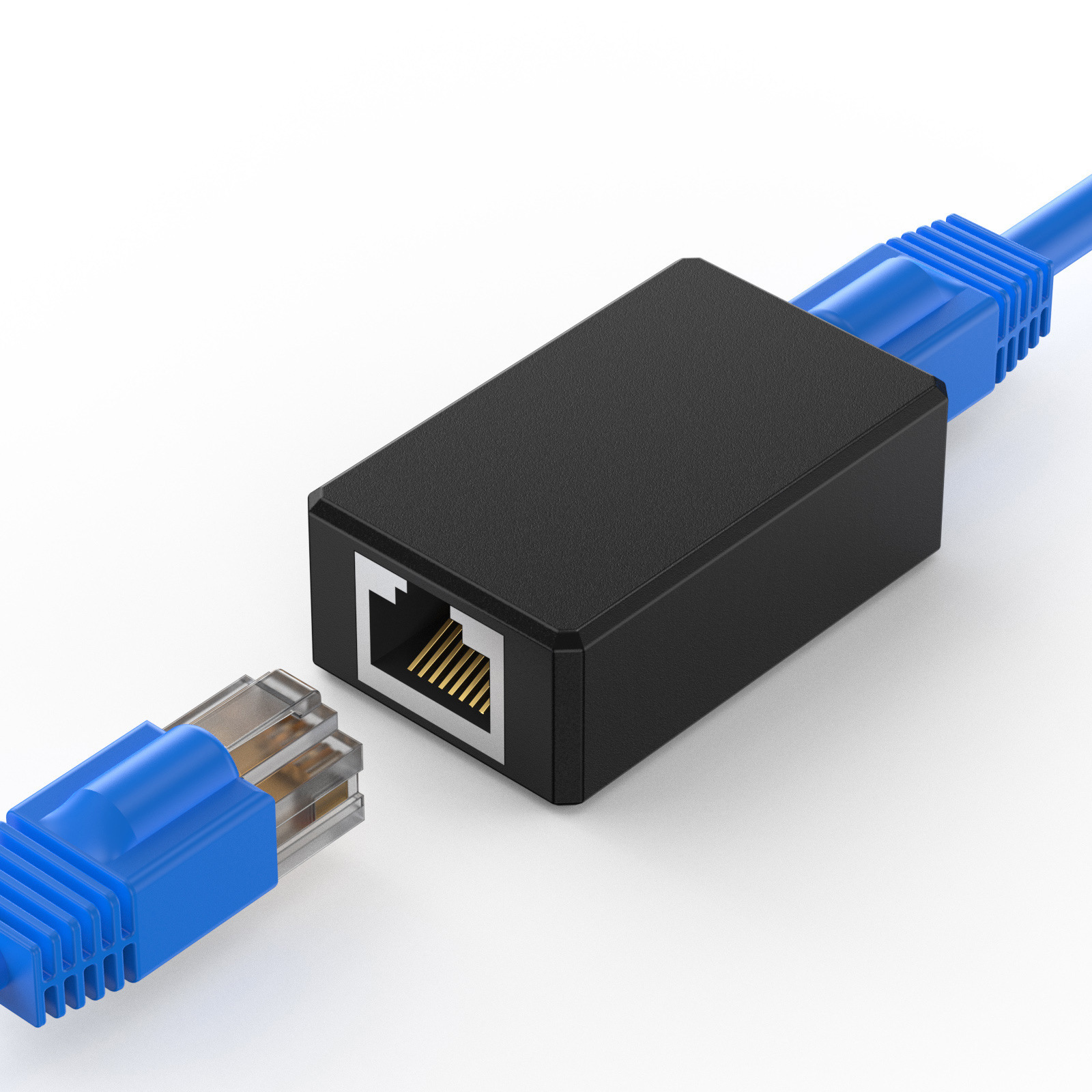 The new wire connects to the RJ45 wire to the Gg broadband line to extend the switch to mine protection.