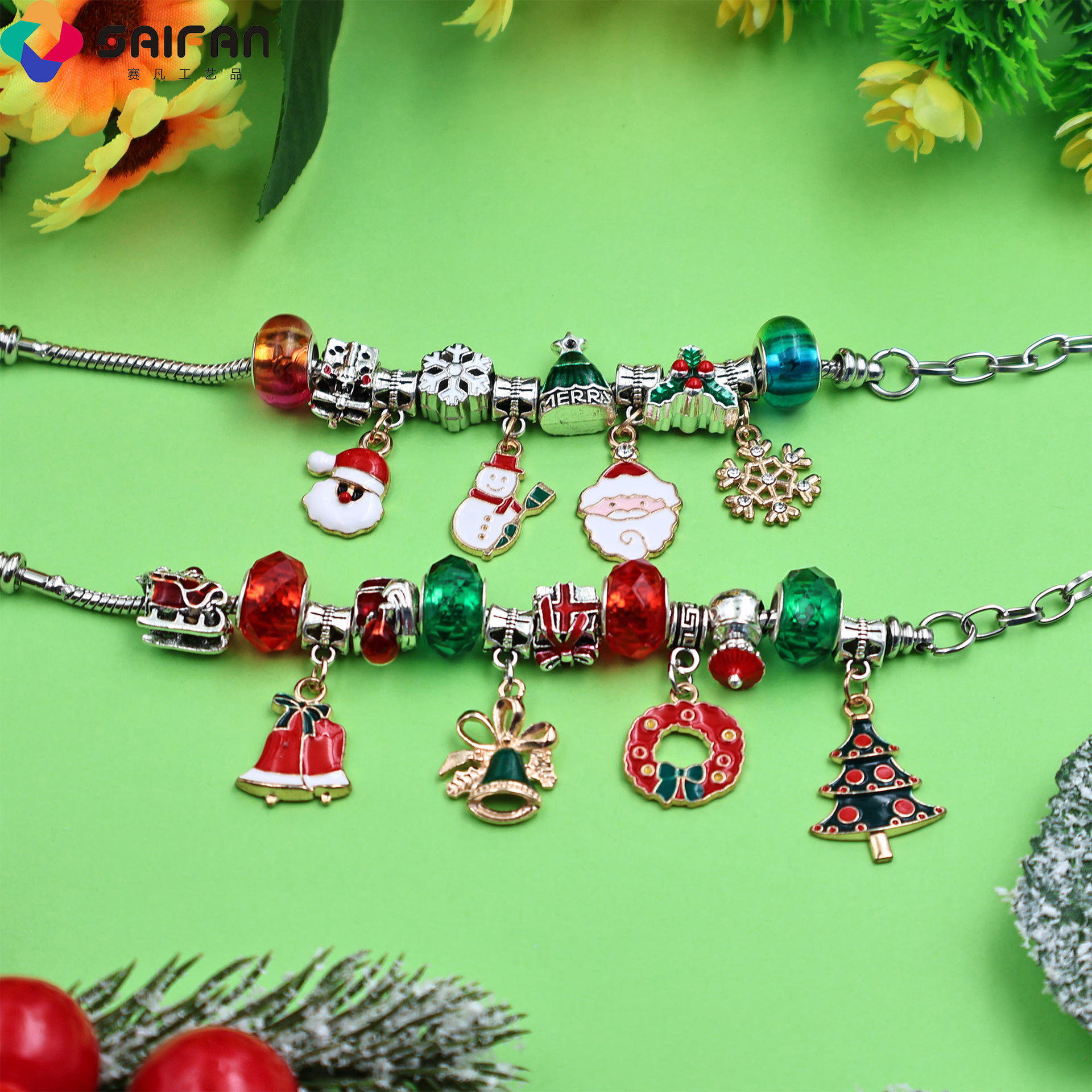 Cross-border Christmas, new bracelets, dialysing children's gift box wrappings and accessories.