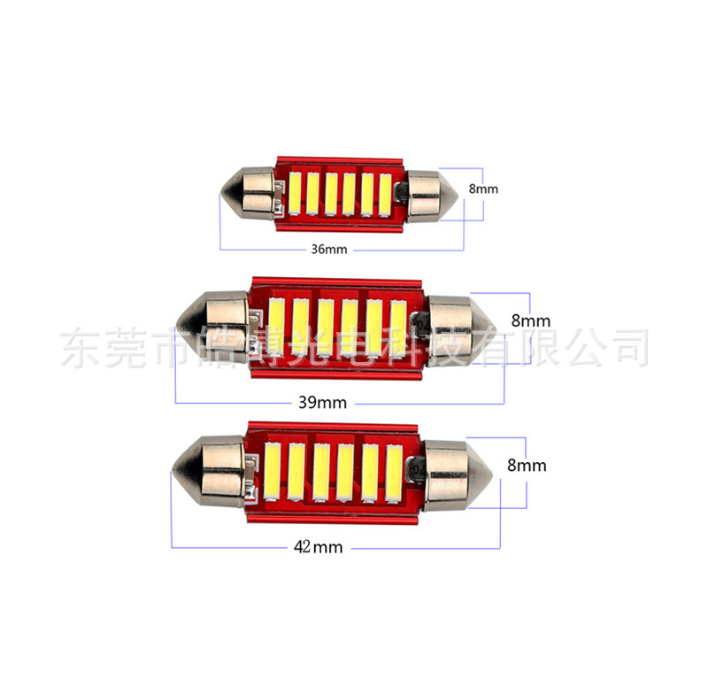 7020 smd 6 ánh sáng dẫn xe mái nhà đọc đèn sau, 36mm, 39mm, 42mm