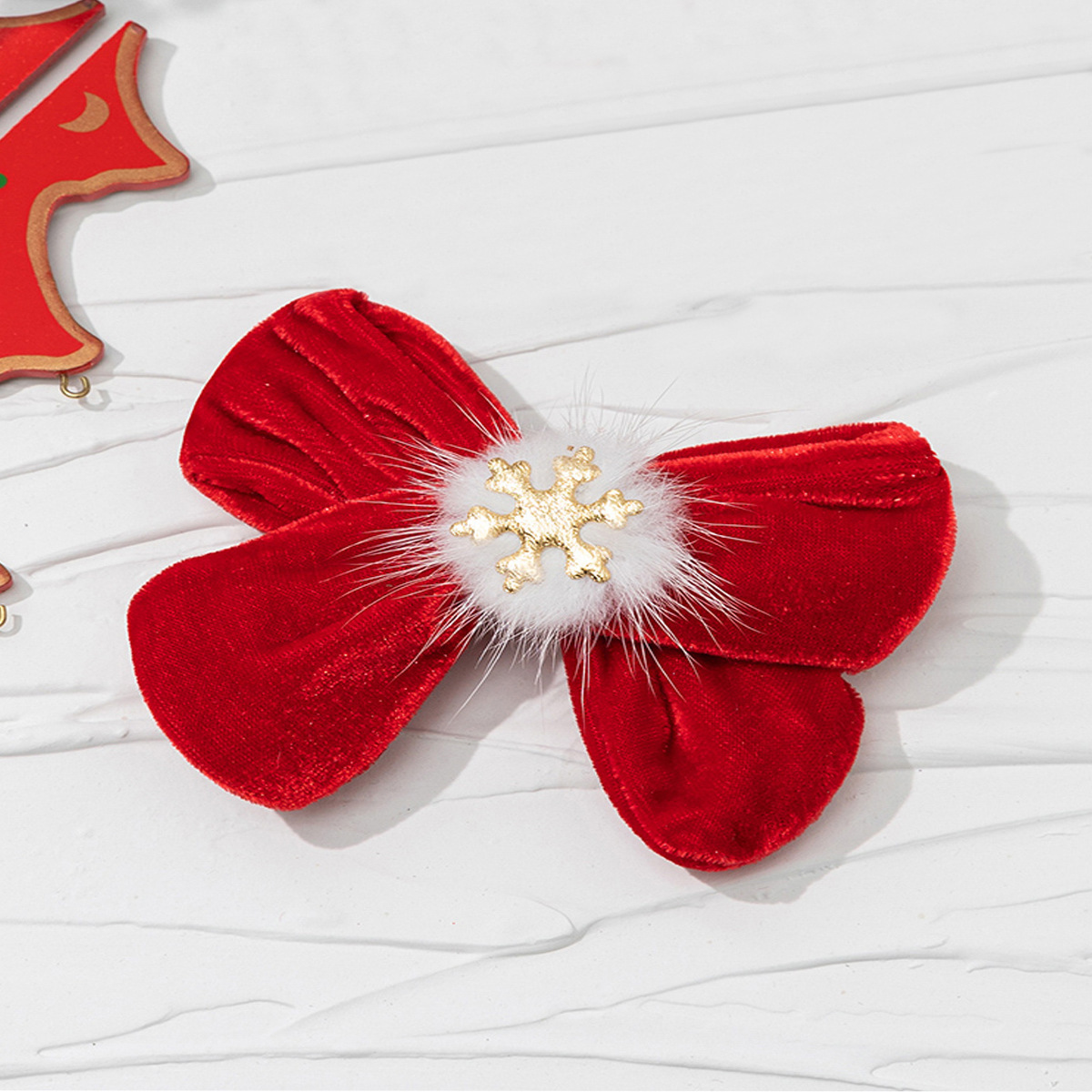 Christmas snowflake hair and Christmas decoration velvet butterflies.