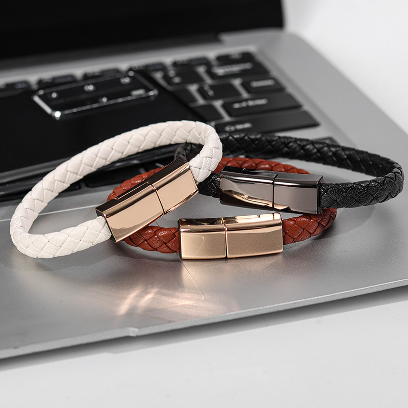 1pc usb charging bracelet cable fashion double braid