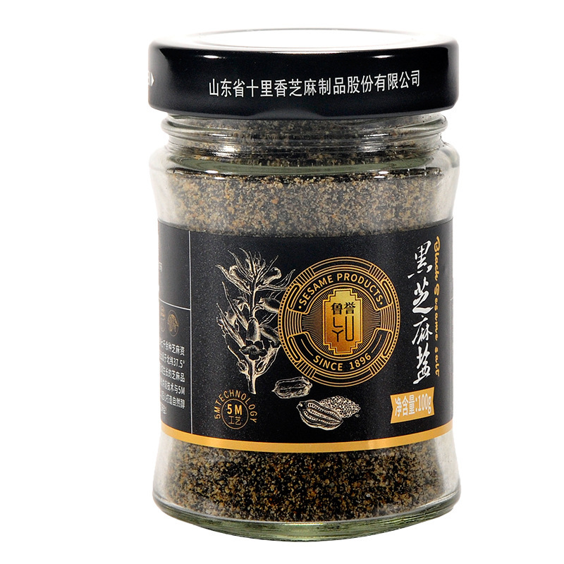 It's 100 g black sesame salt, bottled, spices.