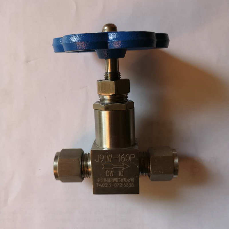 A single-direction WJ93-160P card cut-off valve for stainless steel.