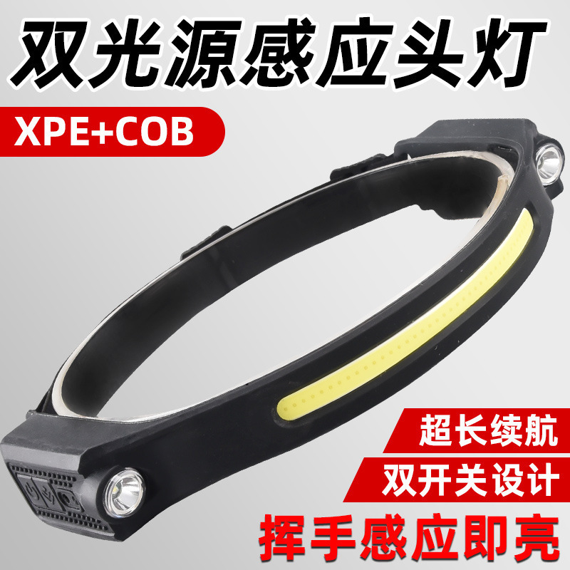 LED outdoor silican induction headlamps portable fishing light usb charged mountain camp cob