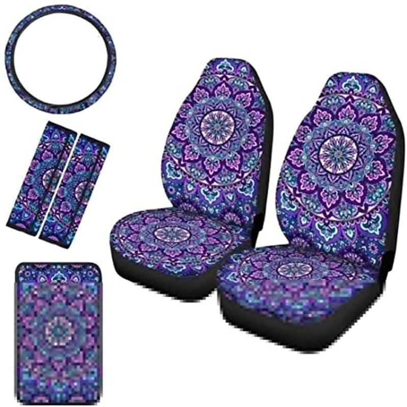 Six sets of cross-border purple-love-printed steering wheel sets for car seats and shoulder stretchers